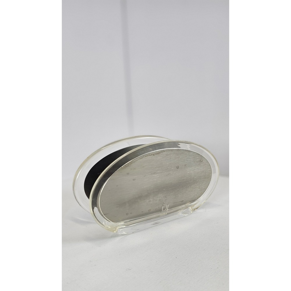 Umbra Acrylic Stainless‎ Steel Napkin Letter Holder Modern Clear Lucite Metal